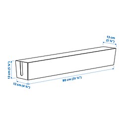 Measurement Illustration - MITTZON cable box for frame with casters