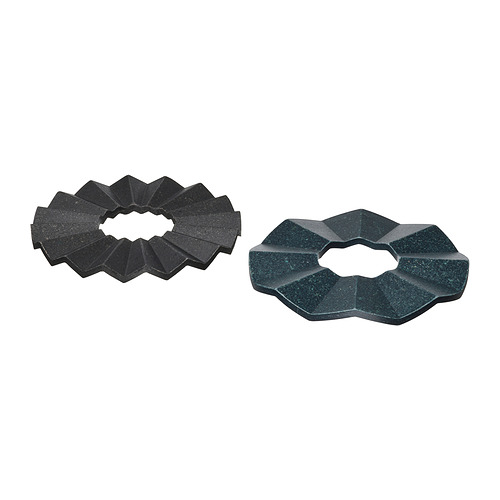 Soportes de bambú negro con diseño circular