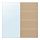 MEHAMN/AULI, puertas correderas, 2 uds, Efecto roble tinte blanco/espejo