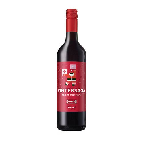 Botella de bebida de frutas VINTERSAGA roja de ikea, 750ml.