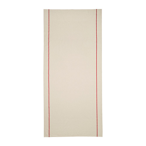 VINTERFINT mantel blanco roto, raya roja, rectangular, algodón-lino.
