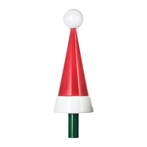 Espiga de jardín en forma de cono rojo y blanco VINTERFINT, base verde; plástico, pintado.