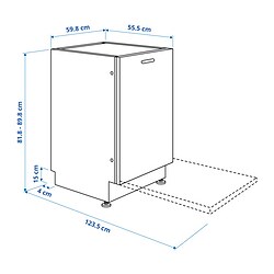Ilustración de medidas - ÖSTVEDA lavavajillas integrado