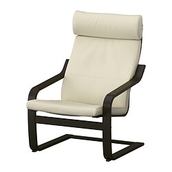 POÄNG, armchair, Glose off-white