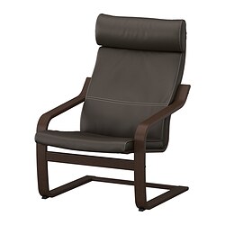 POÄNG, armchair, Glose dark brown
