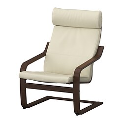 POÄNG, armchair, Glose off-white