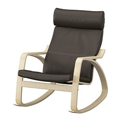 POÄNG, rocking chair, Glose dark brown