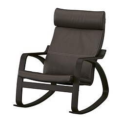 POÄNG, rocking chair, Glose dark brown