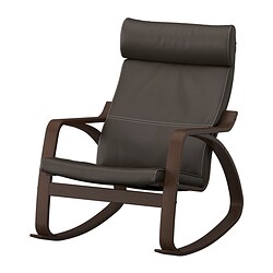 POÄNG, rocking chair, Glose dark brown