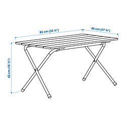Measurement Illustration - SOLUPPGÅNG folding table