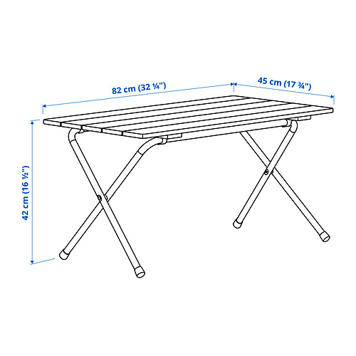 Measurement Illustration - SOLUPPGÅNG folding table
