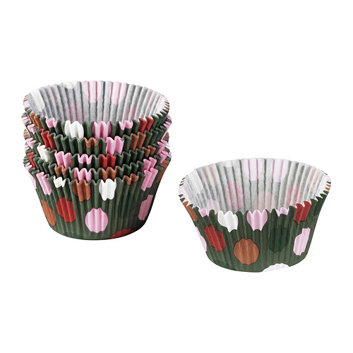 Dos moldes de magdalenas de colores, VINTERFINT, multicolor con corazones, forma floreada, material de papel.