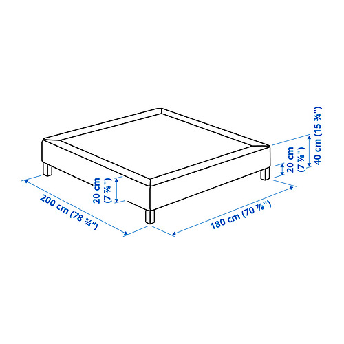 LYNGÖR, slatted mattress base with legs 7 of 7 open dialog