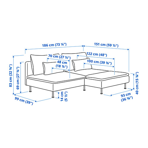 SÖDERHAMN, sectional, 3 seat 7 of 7 open dialog