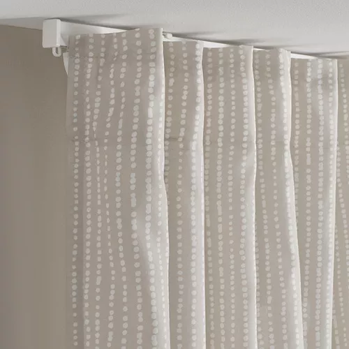 Cortina Blanca Vintage Bordada – Voile Denso, 300 X 245 Cm, Con Cinta Universal Y Ojales