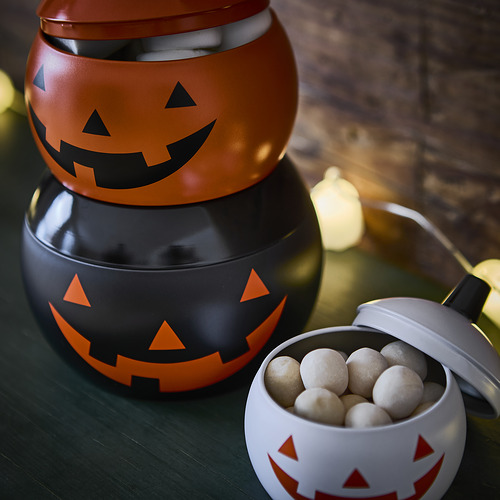 KUSTFYR, latas con tapa, juego de 3 botes. 2 de 2 open dialog