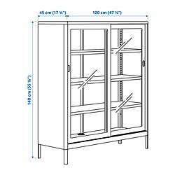 Measurement Illustration - IDÅSEN cabinet with sliding glass doors