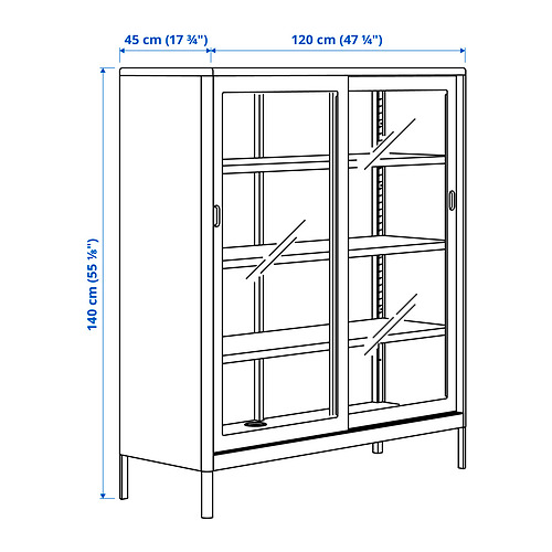 IDÅSEN, cabinet with sliding glass doors 6 of 8 open dialog