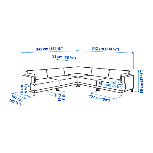 UPPÅKRA, 6 seat corner sofa with left open end. 10 of 10 open dialog