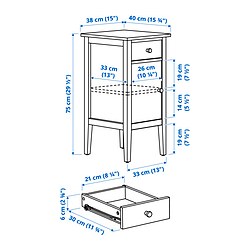 Measurement Illustration - GULLABERG nightstand