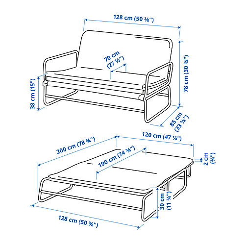 HAMMARN, 2 seat sofa bed 9 of 9 open dialog