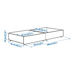Measurement Illustration - SMYGA underbed storage box