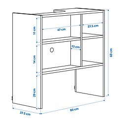 Ilustración de medidas - METOD Armario de pared para extractor