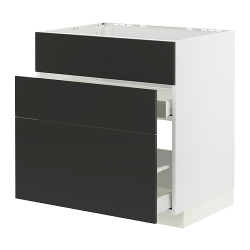 METOD / MAXIMERA, base cab f sink+3 fronts/2 drawers 1 of 4 open dialog