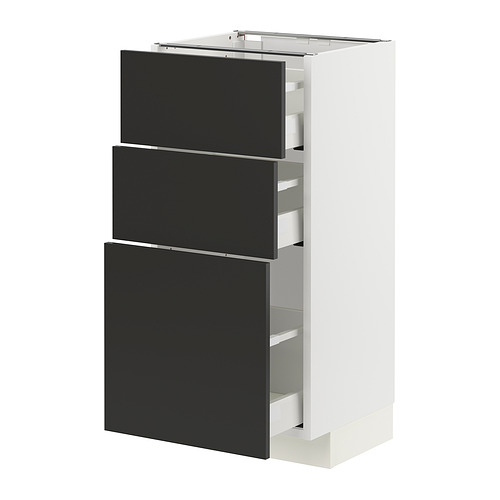 METOD / MAXIMERA, base cabinet with 3 drawers. 1 of 4 open dialog
