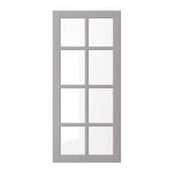 BODBYN, glass door, Gray