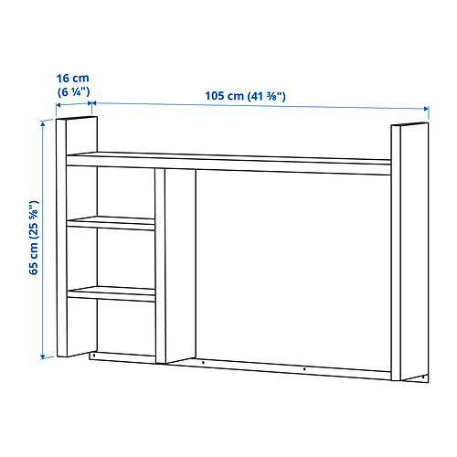 Ilustración con medidas del producto: MICKE.