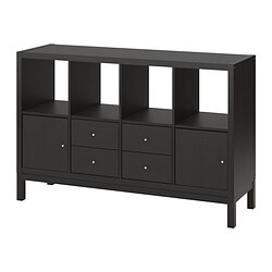 KALLAX, shelving unit with underframe, Black brown