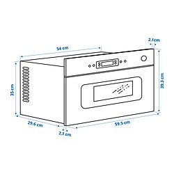 Ilustración de medidas - MATTRADITION horno microondas