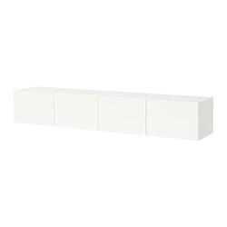 BESTÅ, TV bench with doors, White / Selsviken high-gloss white