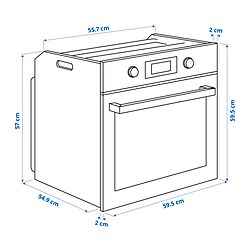 Ilustración de medidas - ANRÄTTA horno de aire forzado