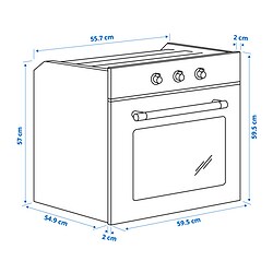 Ilustración de medidas - MATTRADITION horno de aire forzado