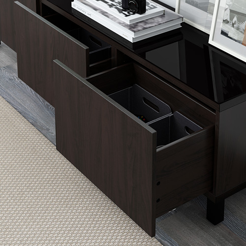BESTÅ, storage combination with drawer runner, soft-closing 2 of 3 open dialog