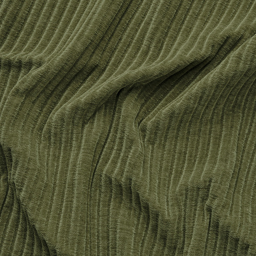 Pana verde con textura de pelo ancho, suave y cómoda, ligero brillo, lavable a máquina.