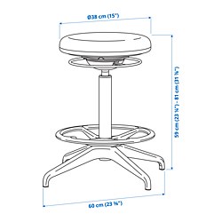 Measurement Illustration - LIDKULLEN sit/stand support