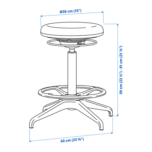 TROTTEN / LIDKULLEN, table and sit/stand support 5 of 5 open dialog