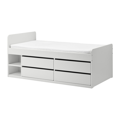 SLÄKT, bed frame w/storage+slatted bedbase 1 of 5 open dialog