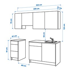 Ilustración de medidas - KNOXHULT cocina