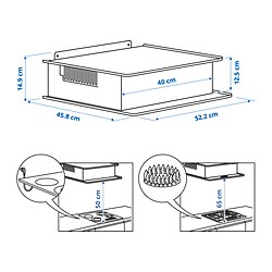 Ilustración de medidas - VIGGBO extractor de pared