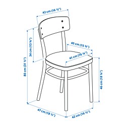 Ilustración de medidas - IDOLF silla
