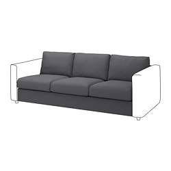 VIMLE, cover for sofa section, Hallarp grey