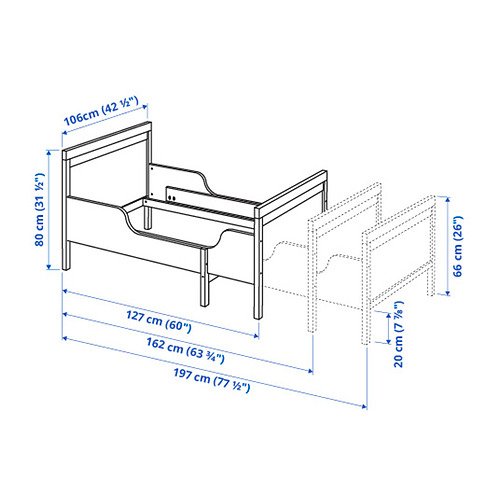 SUNDVIK, extendable bed frame. 2 of 5 open dialog