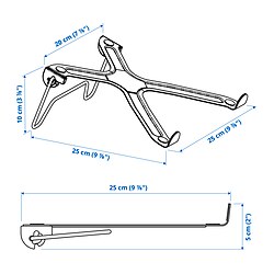 Ilustración de medidas - LÅNESPELARE soporte para ordenador portátil