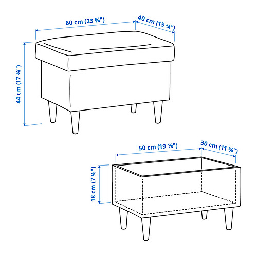 STRANDMON, reposapiés con almacenaje. 5 de 5 open dialog