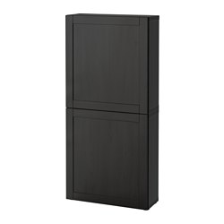 BESTÅ, wall-mounted cabinet with doors, Black-brown / Hanviken black-brown