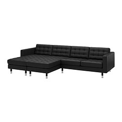 MORABO, sectional 4-seat with chaise , Grann / Bomstad black